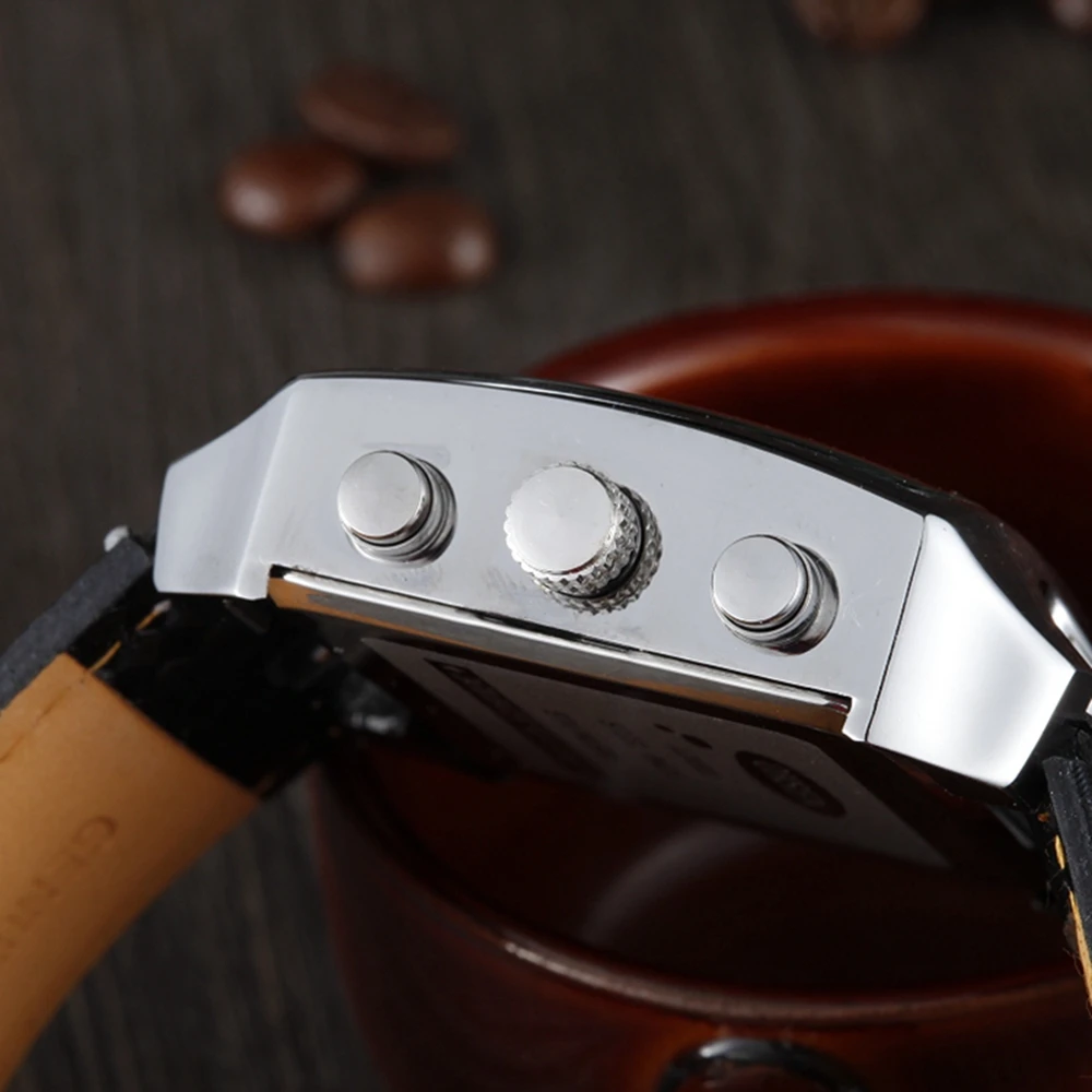 Fashion Outdoor Sport Quartz Watch for Men Waterproof Black