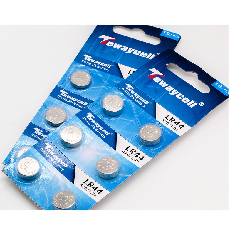TEWAYCELL бренд 50 шт./лот LR44 Щелочная Кнопка монеты ячейка 0% mercury AG13 LR1154 кнопочная для