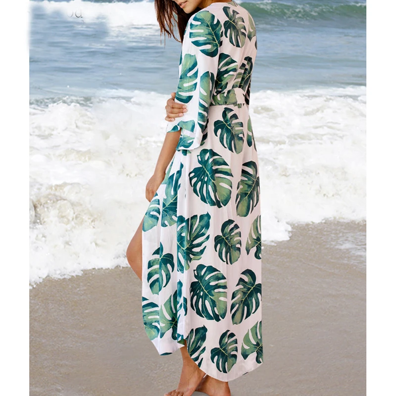 

Cotton Long Beach Dress saida de Praia Beach Cover up Kaftan Sarong Vestido Playa Swim wear Cover up Ropa de Playa Tunic Beach