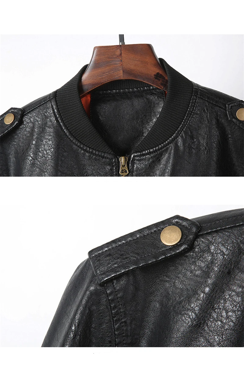 Искусственная кожа Мужчины Весна Мотоцикл Байкерская кожаная куртка пальто вышивка куртка-бомбер, авиационная кожаная куртка 5XL