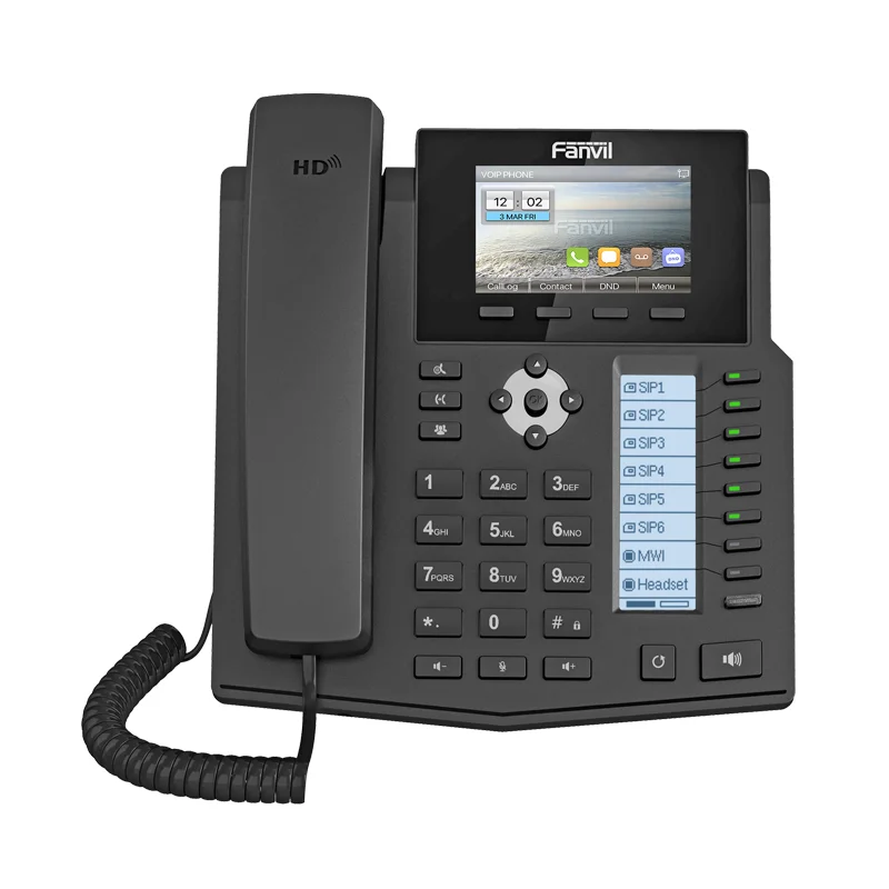 Фирменный IP телефон Fanvil X5S экран 3 5 дюйма SIP с 6SIP линиями + модуль расширения DSS