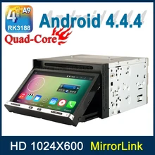 Quad core A9 2 Din Universal Android 4.4.4 Car DVD Player Video GPS with Mirror link Radio WiFi BT Support OBD2 3G TV DVR