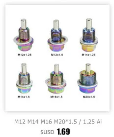 M12 M14 M16 M20 * 1,5/1,25 Нео хром Алюминиевый магнитный масляный дренажный болт масло слив Картера штекер гайка масло сливной штекер Магнитный