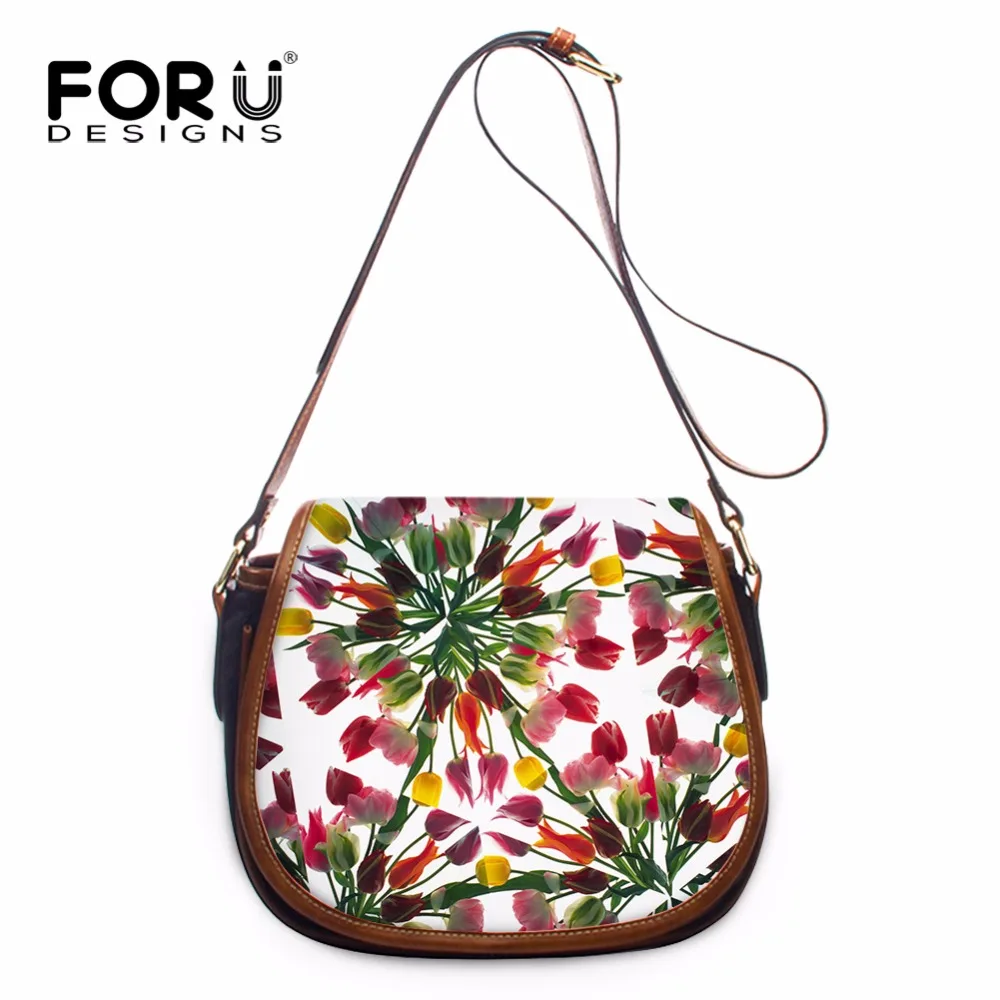 

FORUDESIGNS New Women PU Leather Messenger Bags Designer,Mini Flower Printing Ladies Crossbody Bags for Women,Woman Shoulder Bag