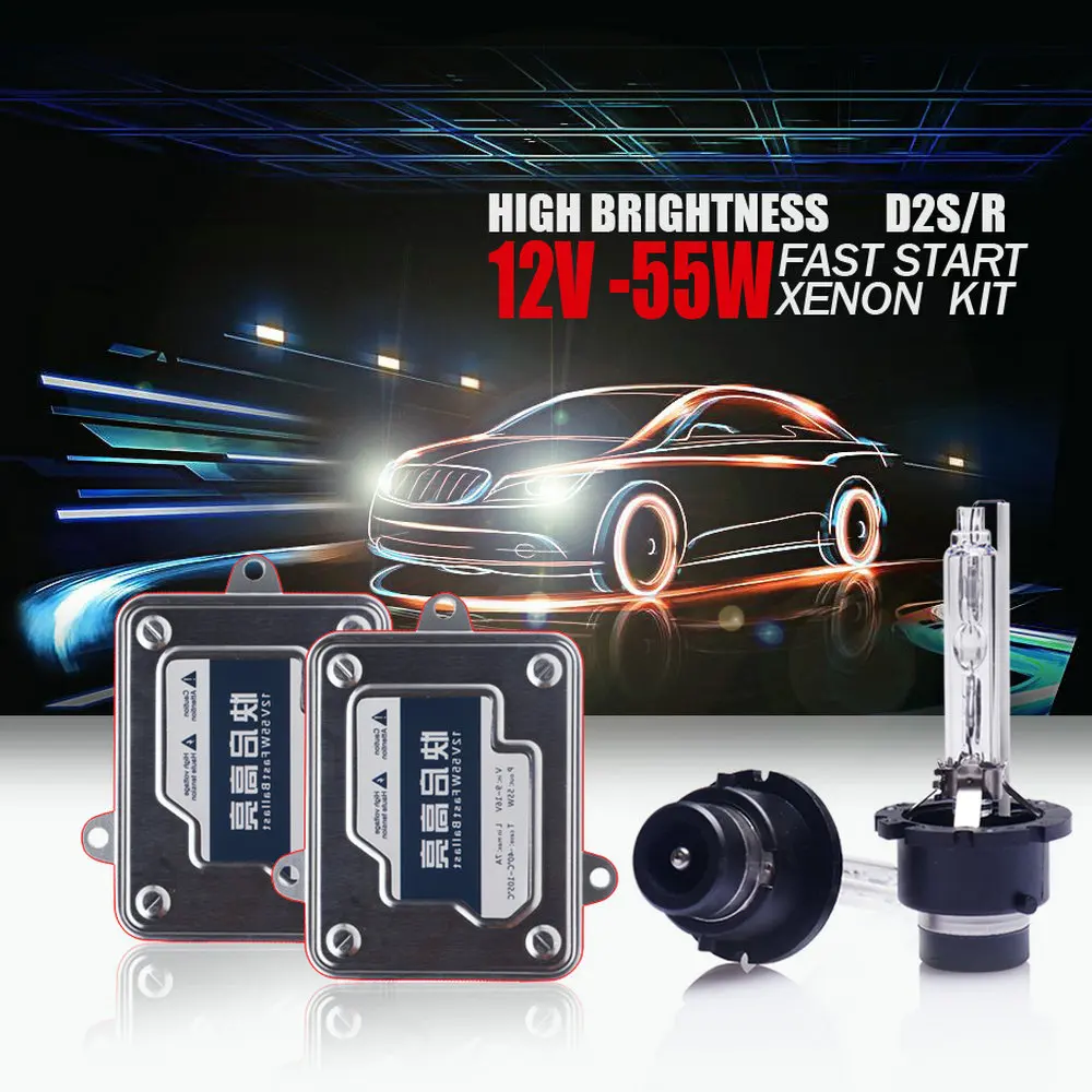 Goede YEHENG SNELLE START 55 w D2S H7 Xenon Lamp 3000 k 4300 k 6000 k 8000 k H1 h3 H11 HB3 9005 HB4 H4 Bi Xenon Lamp ballasten Koplamp kit
