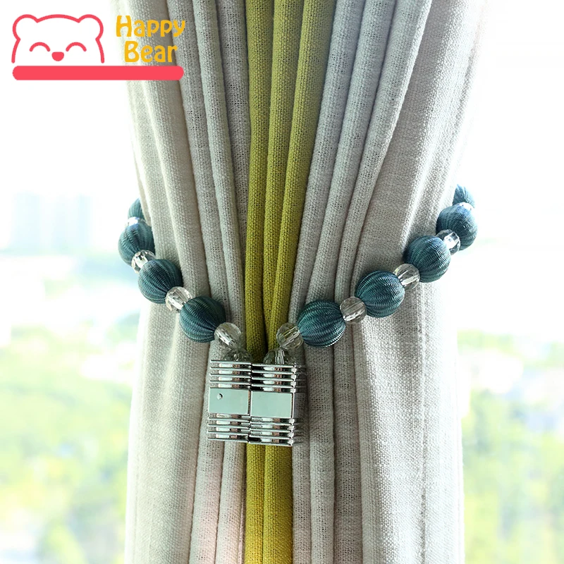 

1 pair Exquisite Bead Chain Magnet Curtain Tieback creative Curtain Decoration Accessories for Living Room Curtain Accessories