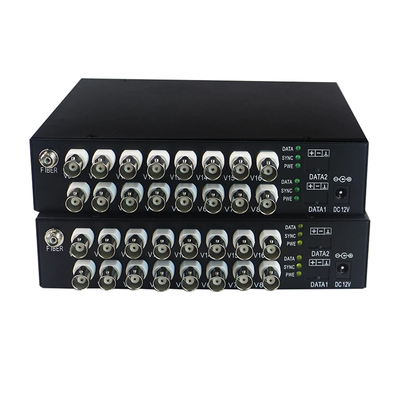 

HD video AHD CVI Fiber optical converter, 16-CH 720P 960P video fiber optic transmitter, single-mode single fiber 20KM