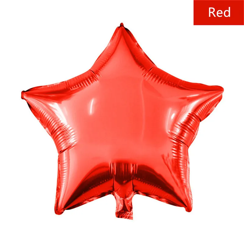 Crley 10 шт мини небольшой 5 дюймов Фольга воздушных шаров с рисунком пятиконечной звезды гелиевые шарики свадебные украшения День рождения расходные материалы - Цвет: Красный