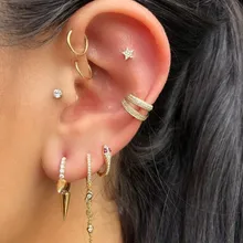 Крошечные серьги-кольца с фианитами, покрытые золотом, модные свадебные серьги-кольца для помолвки