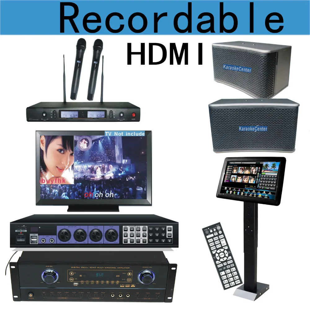 HDMI KTV Karaoke On Demand System 3TB HDD+ LED Touch Screen Amplifier