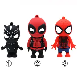 USB флеш-накопитель Spiderman Memory Pen Drive Usb 2,0 32 г Высокое качество 64 г 4 г PenDriver 8 Гб 16 Гб Милая Черная пантера usb-флэш-накопитель