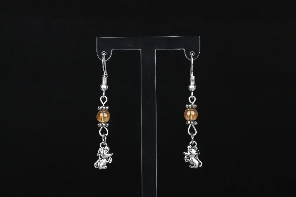 

Vintage Silver Animals Mouse Earrings Charms Drop/Dangle Long Earrings For Women Jewelry Fashion Gifts Accessories Hot Sale A731