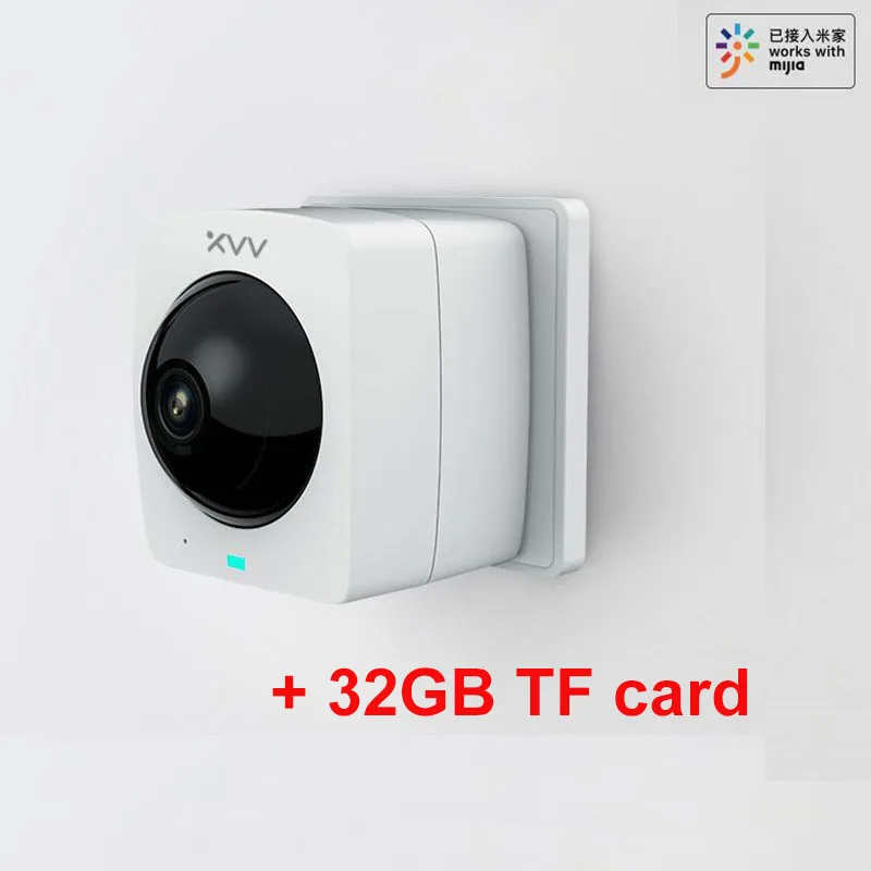 XIAO mi jia XiaoVV Smart Panora mi c ip-камера HD 1080P 360 ° Panora mi c AI функция обнаружения гуманоида ночная версия приложение для работы с mi home - Цвет: add 32GB card