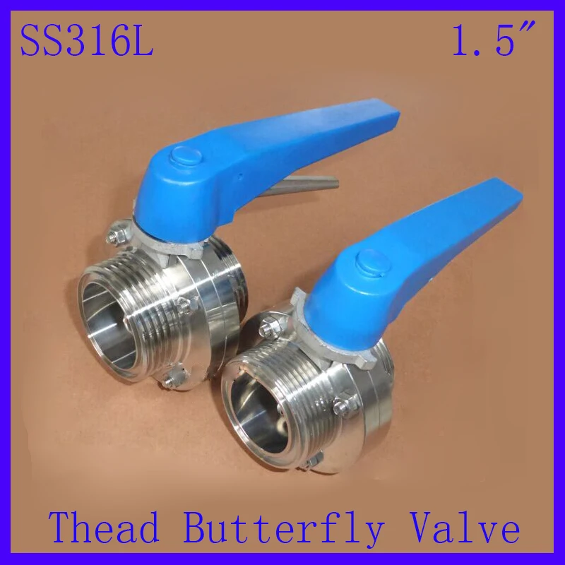 Новое поступление 1," SS316L Нержавеющая сталь санитарный ручной водный Дроссельный клапан нити с пластиковые эргономичный дизайн ручки