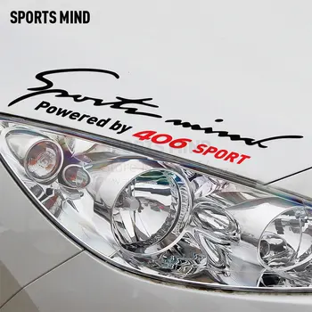 

2 Pieces Sports Mind Car-Styling On Car Lamp Eyebrow automobiles & motorcycles Car Sticker Decal For Peugeot 406 accessories