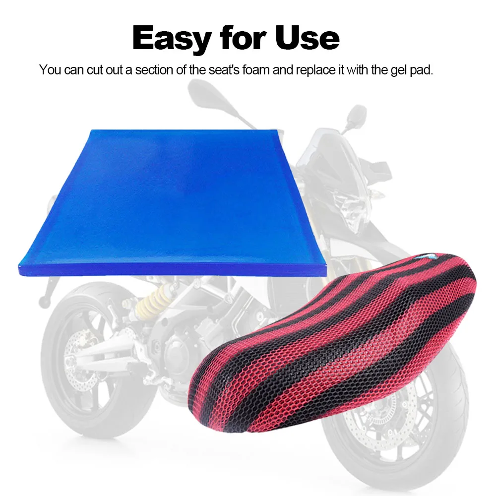 New Blue 4 Size Motorcycle Seat Gel Pad Absorption Mats