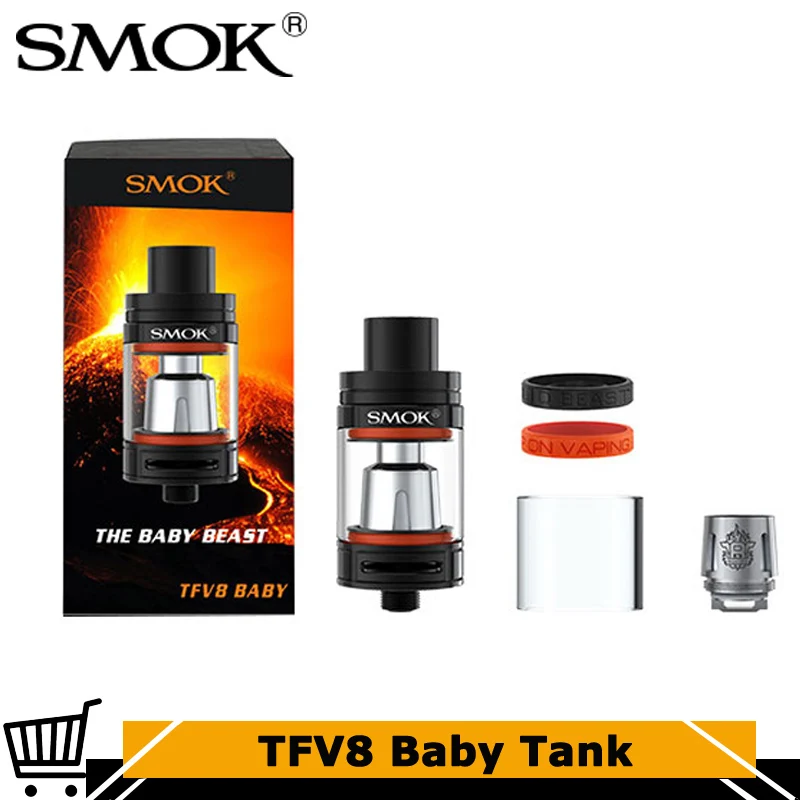 

Original Smok TFV8 Baby Tank 3ml Top-filling Adjustable Airflow Baby Beast Sub Ohm E Cigarette Atomizer fit Alien G Priv Vape