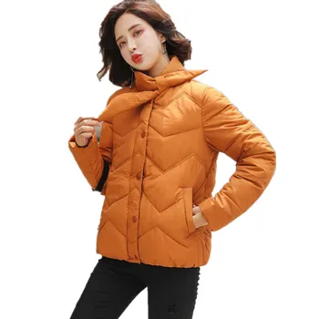 

Women short parkas Winter Jacket Stand Collar solid thick warm winter parkas short jacket coat for female G206