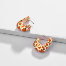 Позолоченные металлические серьги-гвоздики, модные эмалированные цветочные серьги, ювелирные изделия для женщин