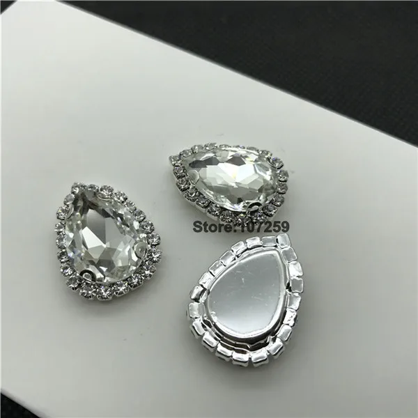 crystal clear TopStone капля КРИСТАЛЛ D Стразы с фурнитурой Высокое качество пришить СТРАЗА под Камень алмазная металлическая база Пряжка для платья костюм - Цвет: crystal clear