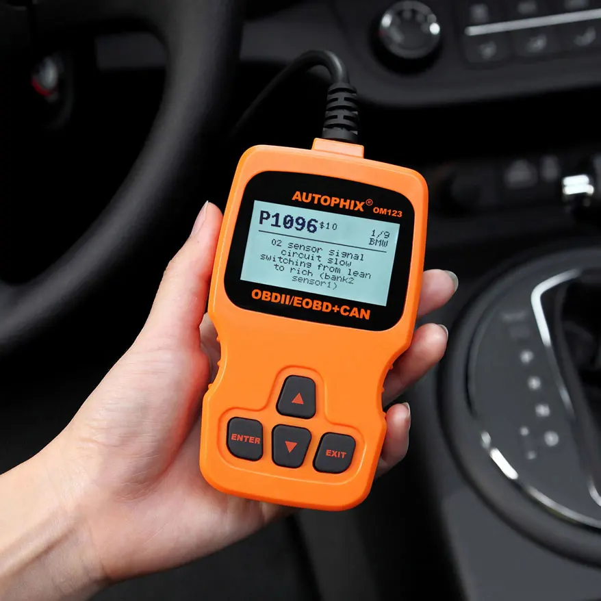 AUTOPHIX om123 OBD2 сканер EOBD Авто Код читателя автомобиля инструмент диагностики Двигатели для автомобиля сканирования с живой дату(оранжевый