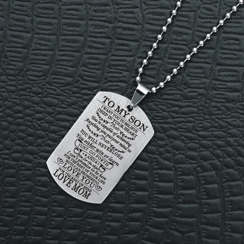 

Suteyi To My Son Daughter Necklaces I Want You To Believe Love Dad Mom Pendant Family Necklace Stainless Steel Jewelry
