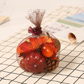 

Autumn Color Series Artificial Pumpkins with Artificial Maple Leaves Desktop Decoration for Halloween Thanksgiving