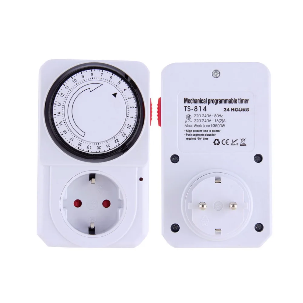 

New 24 Hour Energy Saver Mechanical Electrical Plug Program Timer Power Switch EU PlugWorldwide Wholesale