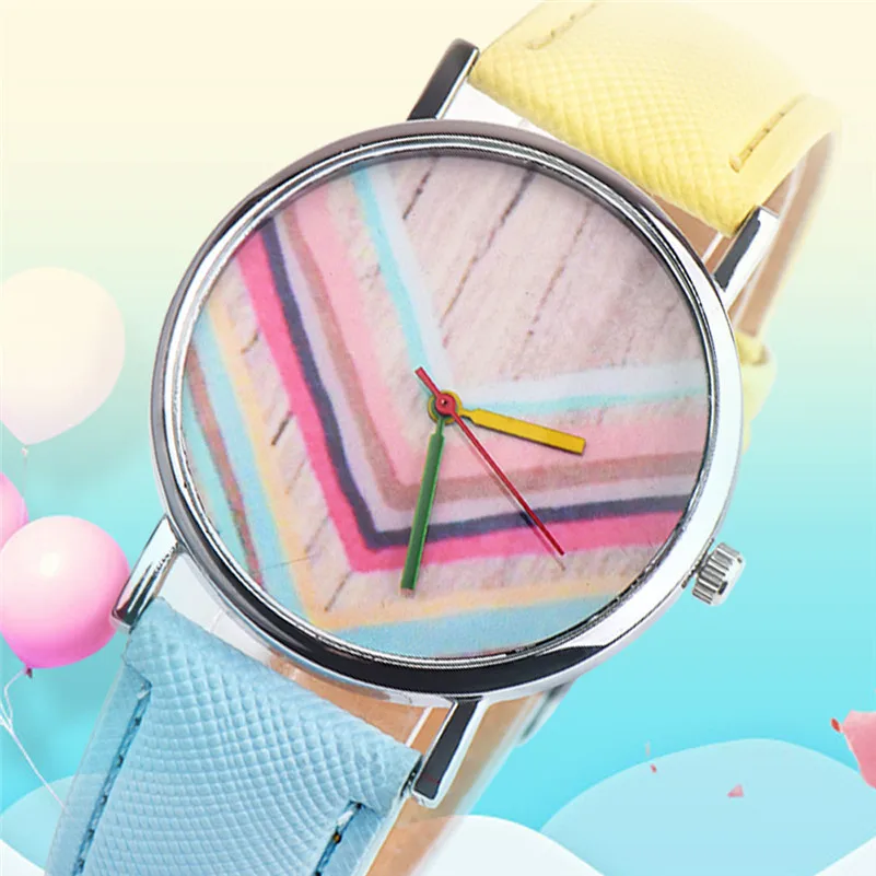 New Arrival watch women lady dress watch Cute Girls Womens Colorful Casual leather watch strap Analog Quartz Watch Reloj M21 (11)