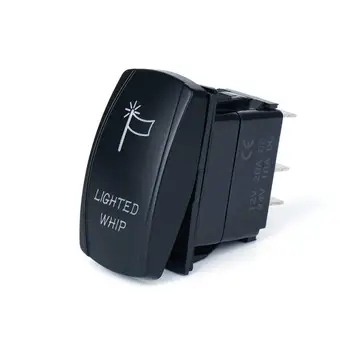 

5 Pin Blue Laser "Lighted Whip" Rocker Switch ON-OFF LED Light 20A 12V