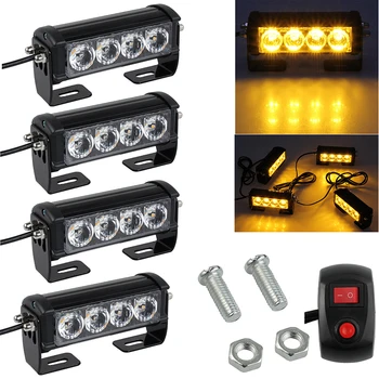 

Car Truck Front Grille LED Strobe Flash Warning Light Auto Police LED Bar Emergency Light 12V Caution Lamp