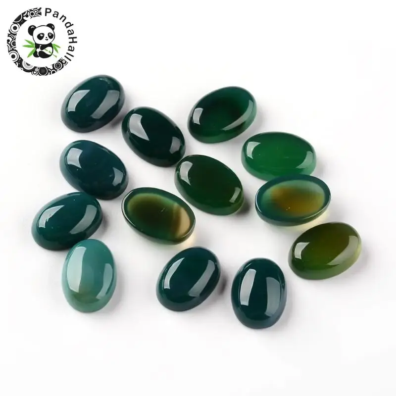 

oval natural agate stone cabochons, 14x10x4.5mm