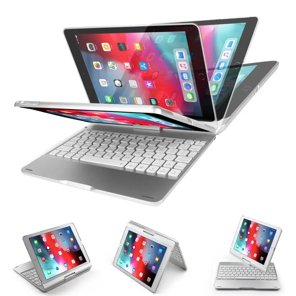 

Keyboard Case for iPad 9.7 2018 2017 iPad Pro 9.7 Air 2 & 1 Rotatable Foldable Backlit Auto Sleep/Wake Pencil Holder Cover