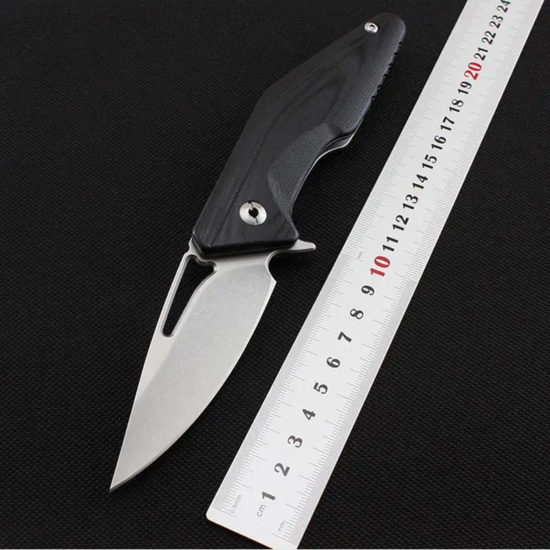 

58-60HRC D2 blade G10 handle Ball bearing folding knife utility tactical folding knife outdoor camping knife EDC survival tool