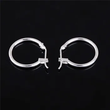 

New 1 Pair Silver Color Round Hoop Earrings Simple Summer Style Small Circle Earrings For Women Men Fashion Jewelry