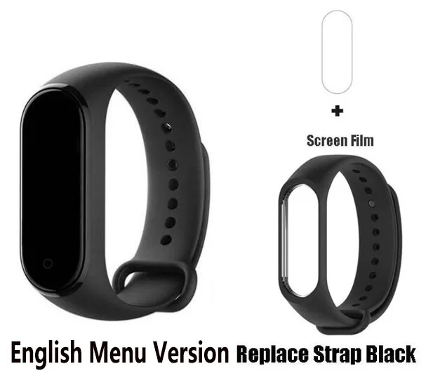 add black strap Китайская версия Xiaomi mi Band 4 оригинальная музыка Смарт mi band 4 браслет пульсометр фитнес 135 мАч цветной экран Bluetooth 5,0 - Цвет: add black strap