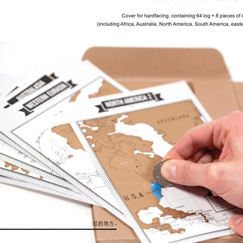 

Scratch Map Notebook Journal Diary World Map Travel Sticker Card Log Tourist Journal Travelogue City Stationery Supplies Gifts
