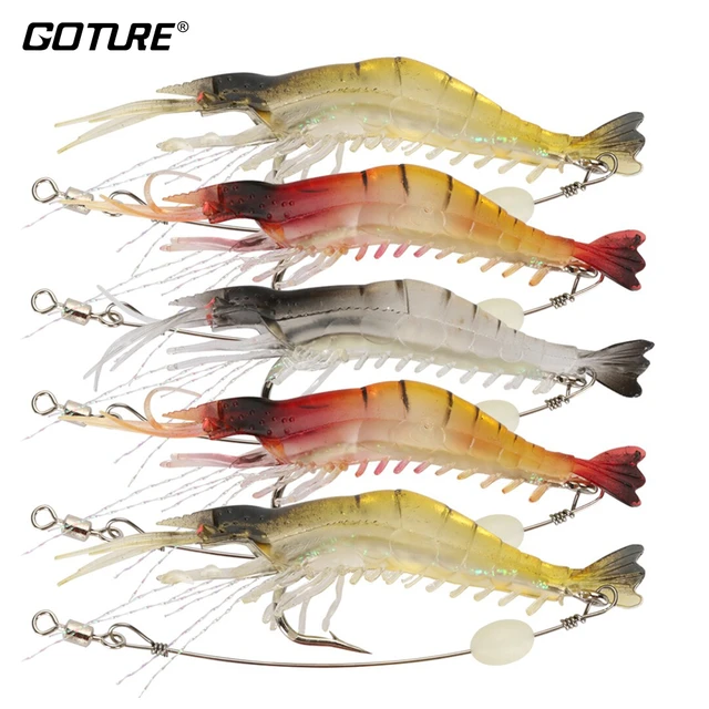Goture 5pcs Soft Fishing Lure Silicone Shrimp Bait With Luminous Bead Iscas  Artificiais Para Pesca Fishing Tackle 9.5cm 5.7g - Fishing Lures -  AliExpress