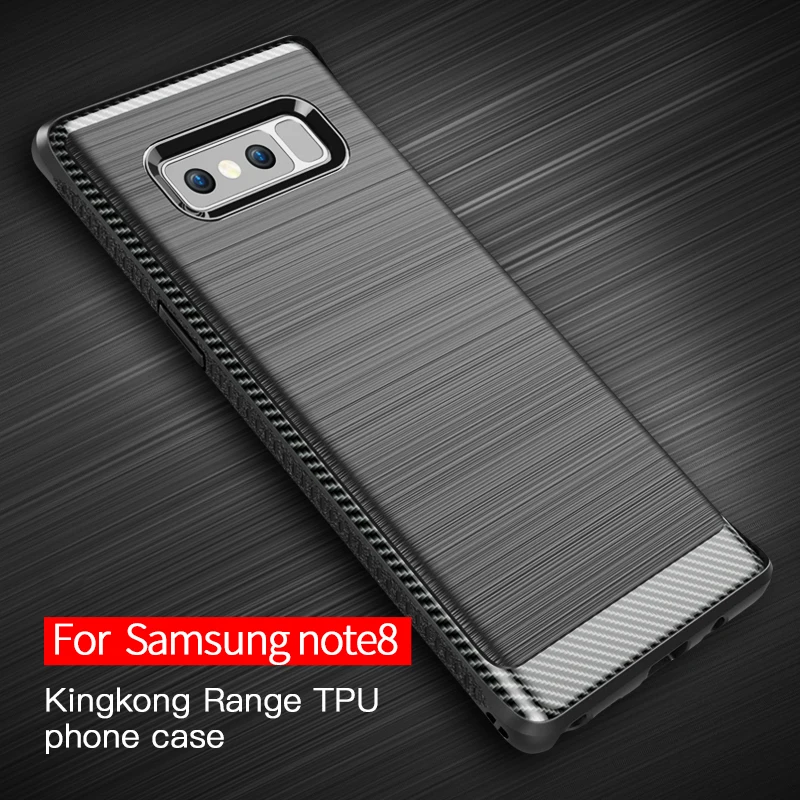 For Samsung Galaxy Note 8 Case Cover Luxury Soft Silicone+Carbon Fiber Full Protector Back for Phone Coque |