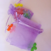 200 шт. 25*35 см светло-фиолетовый мешочек из органзы Ювелирная упаковка Дисплей сумки шнурок мешок для браслет/ ожерелье мини Пряжа сумка