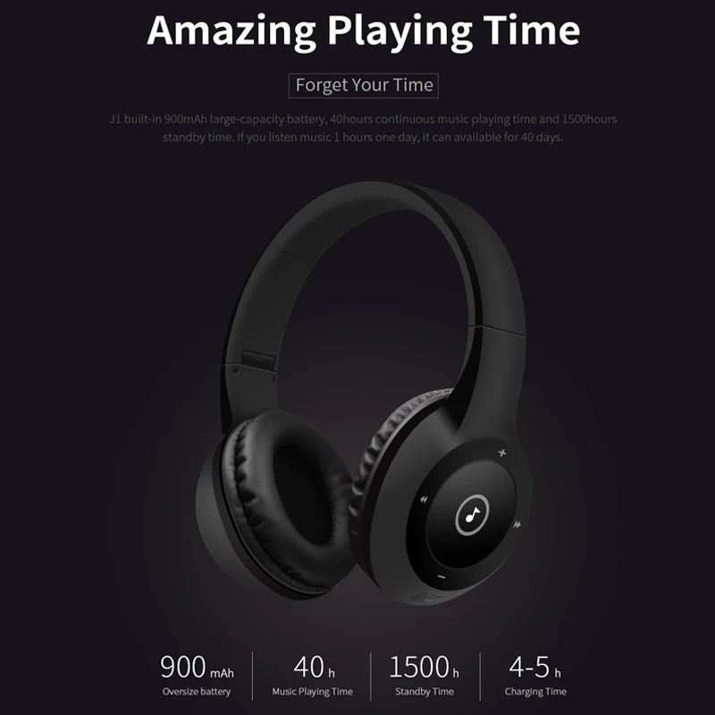 QCY J1 Bluetooth наушники Беспроводная гарнитура 40 часов проигрывания во время езды с