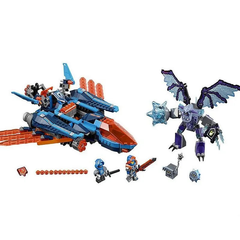 10596 BELA Nexo Knights Clay's Falcon Fighter Blaster Model Building Blocks Enlighten Figure Toys For Children Compatible Legoe