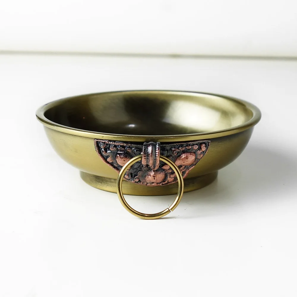 

Metal decorative bowl, Burn incense cone and incense powder alloy burner,Incense seat No color fading