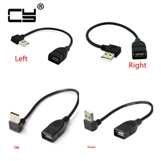 10 см 20 USB 2 0 A штырь гнездо 90 угловой Удлинительный адаптер кабель USB2.0