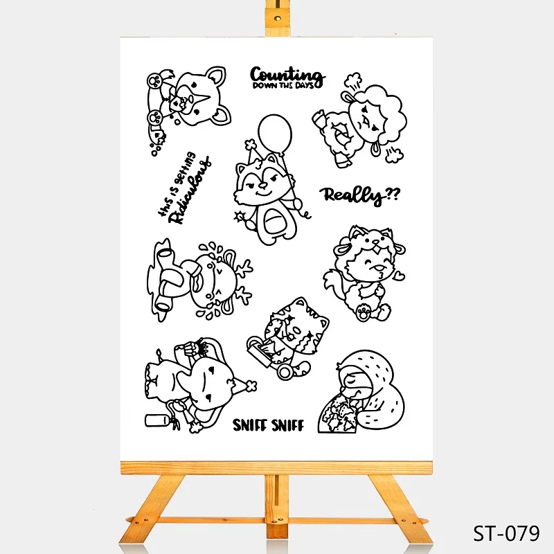 

ZhuoAng Angry lamb/Elephant Cutting Dies and Clear Stamp Set for DIY Scrapbooking Photo Album Decoretive Embossing Stencial