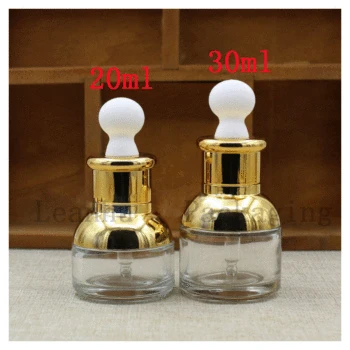 

20/30 ml Glass Dropper Essence oil Bottle, The Lid of The Gold, Female Beauty Skin Care Personal Care, Empty Cosmetics Bottle