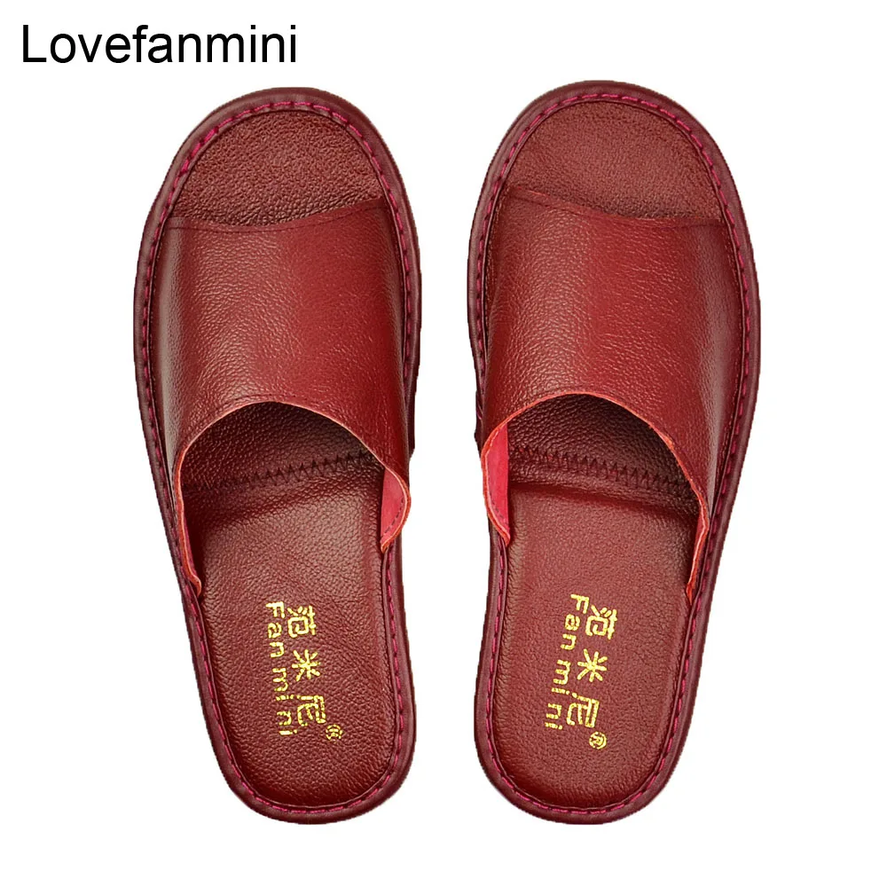 Genuine Cow Leather slippers couple indoor non-slip men women home fashion casual single shoes TPR soft soles spring summer 511m Genuine Cow Leather slippers couple indoor non-slip men women home fashion casual single shoes TPR soft soles spring summer 511m