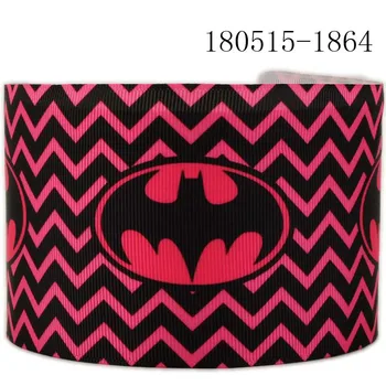 

New 50 yards 3"75mm wave batman ribbon pattern bows printed grosgrain ribbons free shipping