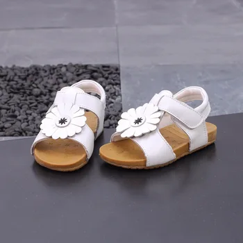 

2018 Childrens Sandals Open Toe Genuine Leather Sandals Children Antiskid Beach Shoes Girls Sandals Princess Dress Shoes 21-30#
