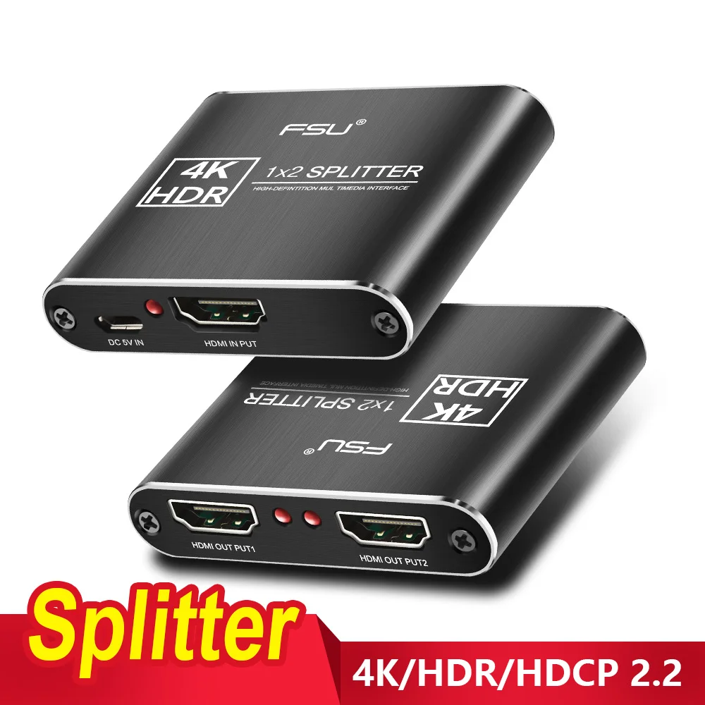 

Full HD Video HDCP 4K HDMI Splitter HDMI Switch Switcher 1X2 Split 1 in 2 Out Amplifier Dual Display For HDTV DVD PS3 Xbox